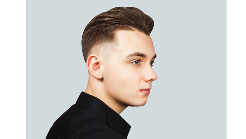 Pompadour hairstyle for round shape face men